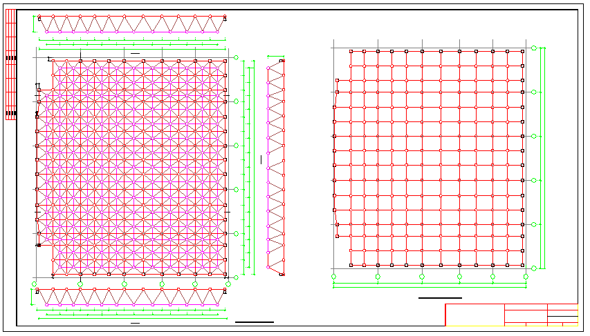 观众厅空间网架弹性支撑设计施工图