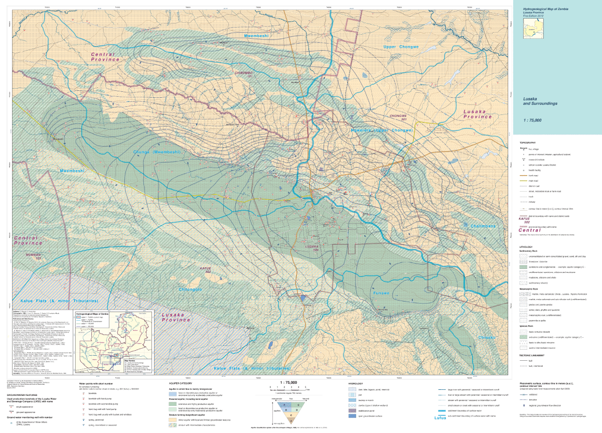 赞比亚卢萨卡水文地质图