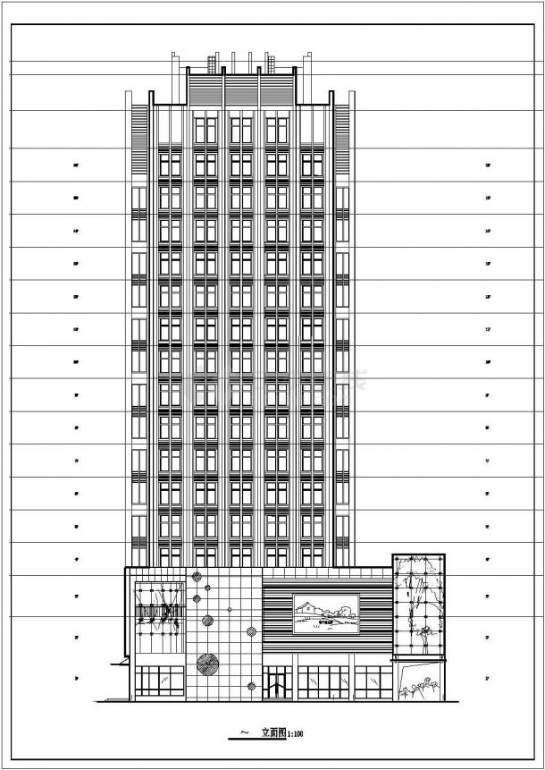 龙腾宾馆建筑设计图及方案平面图-图一