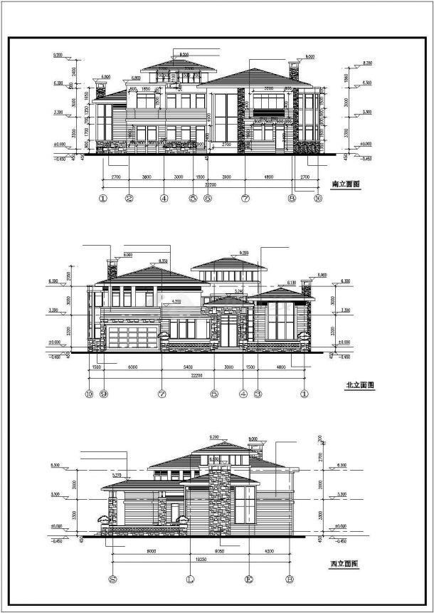 某地单家独院式别墅建筑设计图（共4张）-图一