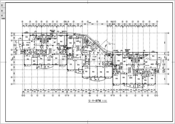 某地高层住宅建筑平、立、剖面图纸-图二