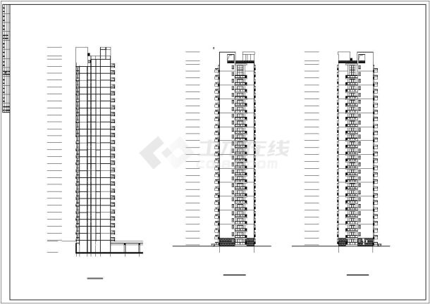 某地高层住宅楼建筑施工cad图纸-图一