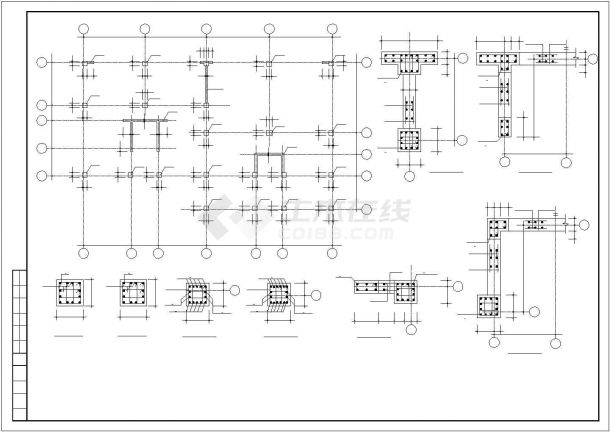 多层建筑砖混和底框结构cad详细施工图-图二