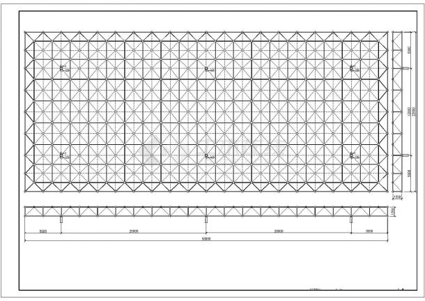 50X22米加油站（气站）网架施工方案图-图一