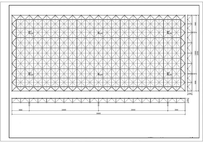 50X22米加油站（气站）网架施工方案图_图1
