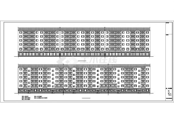 六层底部框剪上部砌体结构住宅楼建筑结构施工图-图一