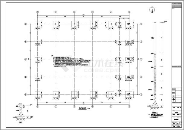 地上单层钢结构置景棚结构设计施工图-图一