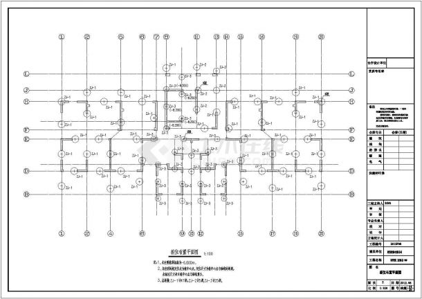 10000平24层剪力墙高层住宅楼结构施工图（地下1层）-图一