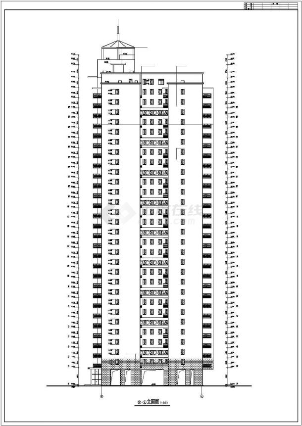 某小区高层住宅建筑第十一栋初步设计方案图-图一