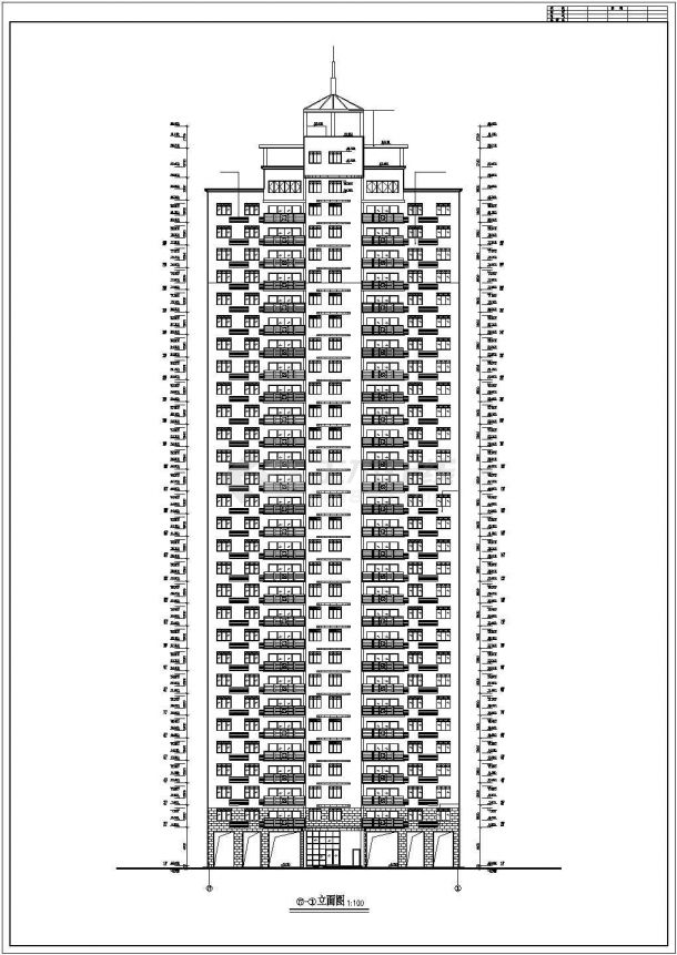 某小区高层住宅建筑第十一栋初步设计方案图-图二