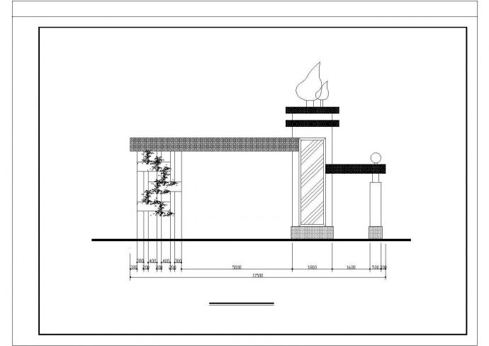 唐山8种大门设计详细建筑施工图_图1