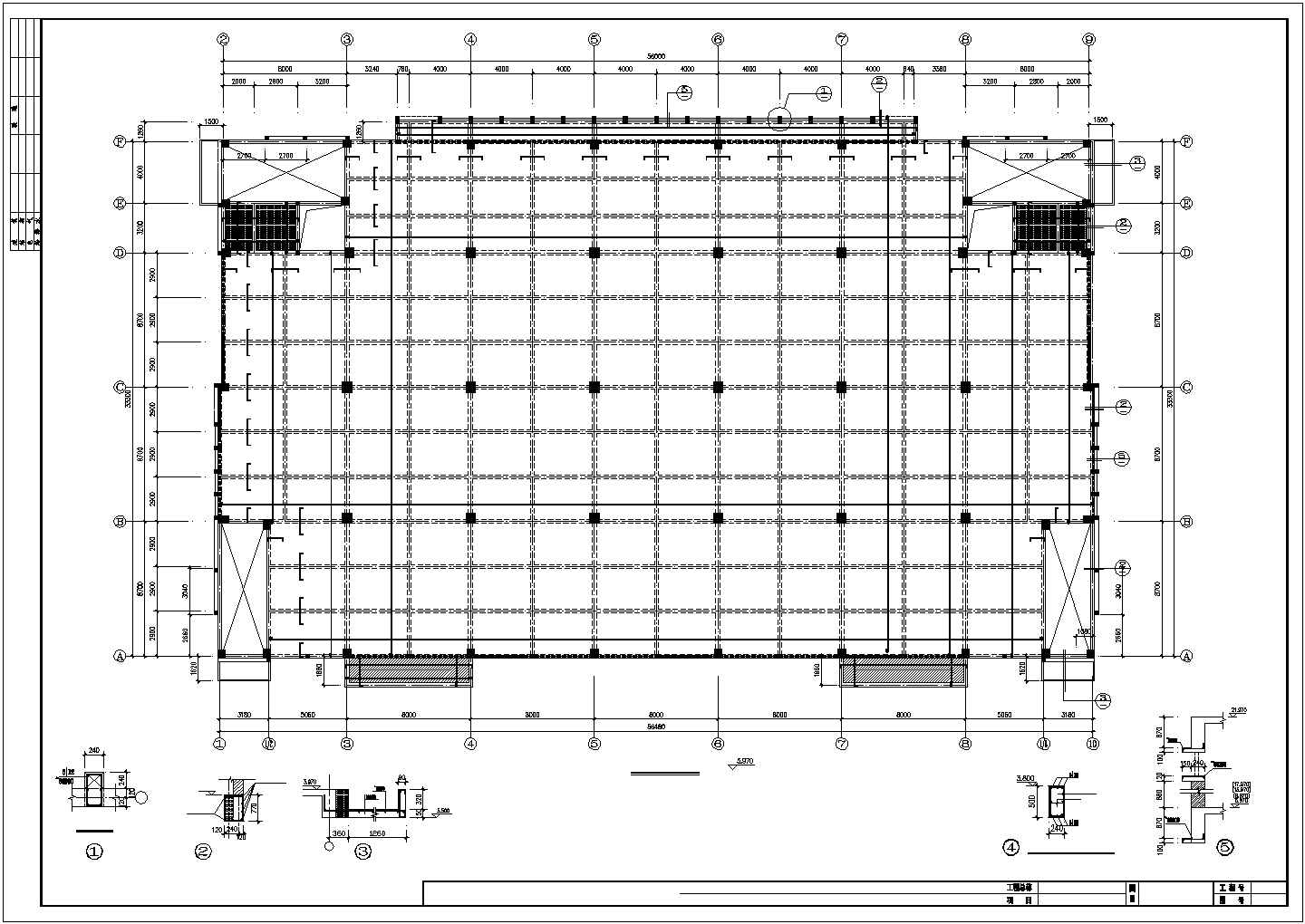某地区高层框架厂房CAD结构参考详图