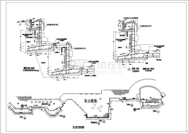 莆田公园雕塑水池结构详细建筑施工图-图二