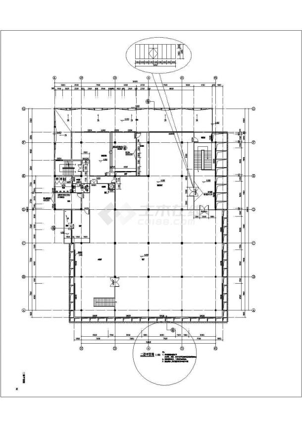 某地多层食堂全套完整建筑设计施工图-图二