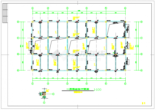 【新疆】框架结构空压机房结构施工图（单层）-图一