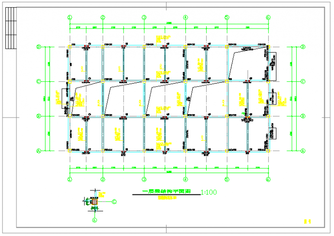 【新疆】框架结构空压机房结构施工图（单层）_图1