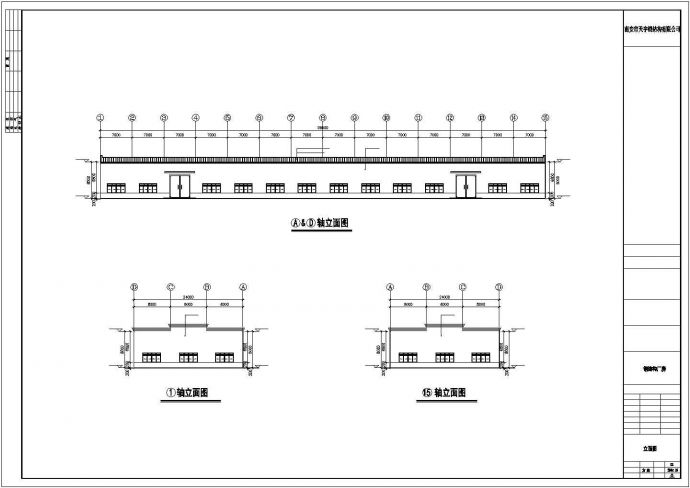 中小型轻钢工厂建筑框架规划CAD布置图_图1