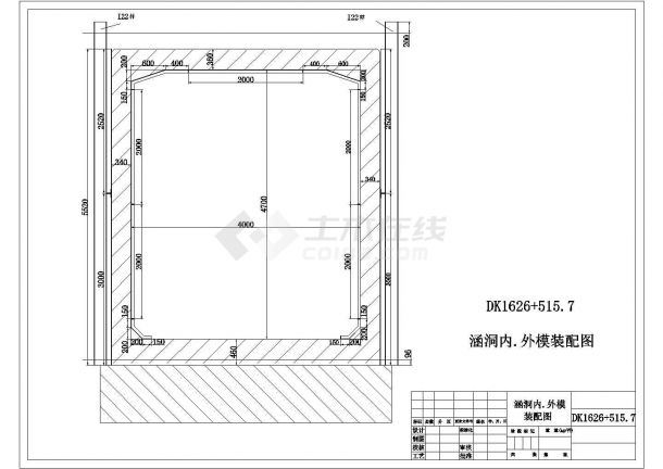 【武汉】武广铁路涵洞模板施工设计图纸-图一