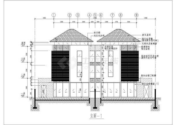 【南京】某地三层别墅建筑设计样本图-图二