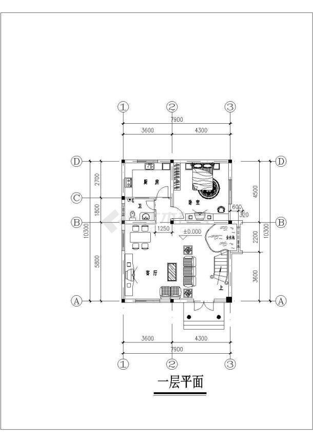 某地区度假别墅建筑图（共6张）-图一