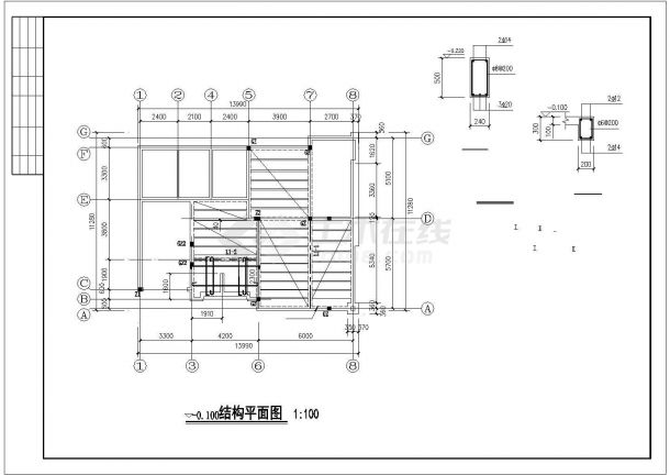 混砖别墅结构全套设计cad施工图-图二