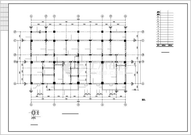 长春市某办公区建筑结构设计CAD布置图-图一