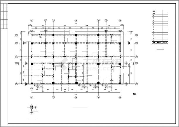长春市某办公区建筑结构设计CAD布置图-图二