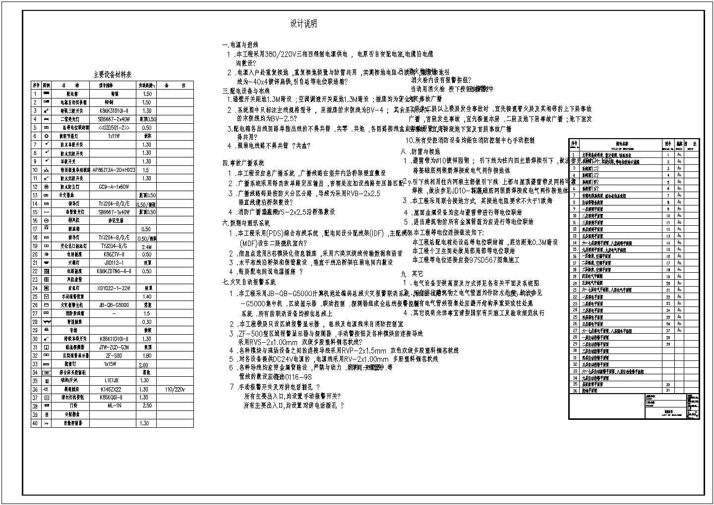 某9层产品展览大楼电气设计实施图