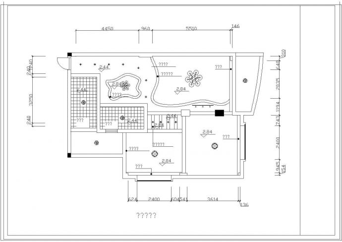 惠誉花园某小两居室内家装设计平立面图_图1