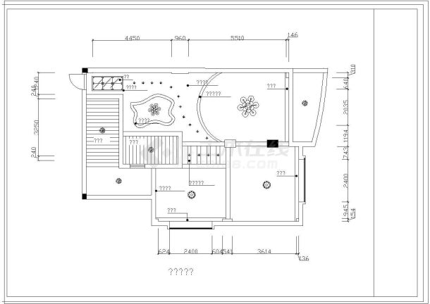惠誉花园某小两居室内家装设计平立面图-图二