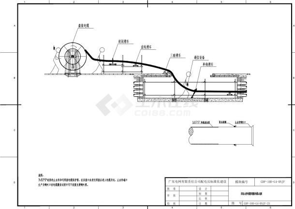 采用止水件电缆管道敷设电缆示意图-图一