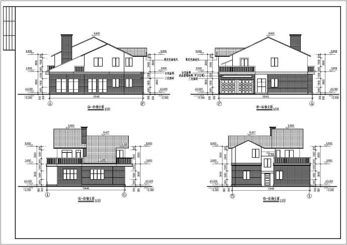 小型别墅全套施工图（共5张）_图1
