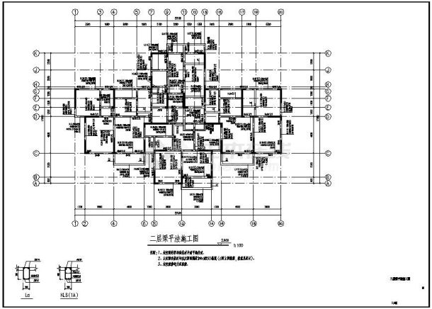 22层住宅楼剪力墙结构施工图-图二