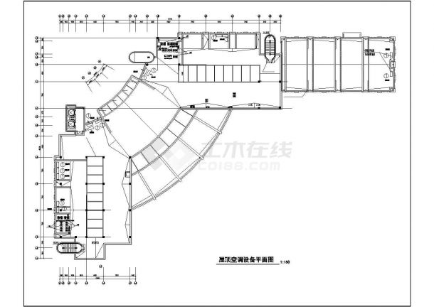 天津市某大型会所暖通工程CAD布置图-图一