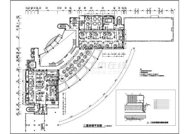 天津市某大型会所暖通工程CAD布置图-图二