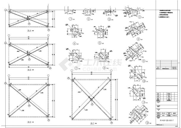35m建筑结构式门式钢结构工程CAD图纸-图二
