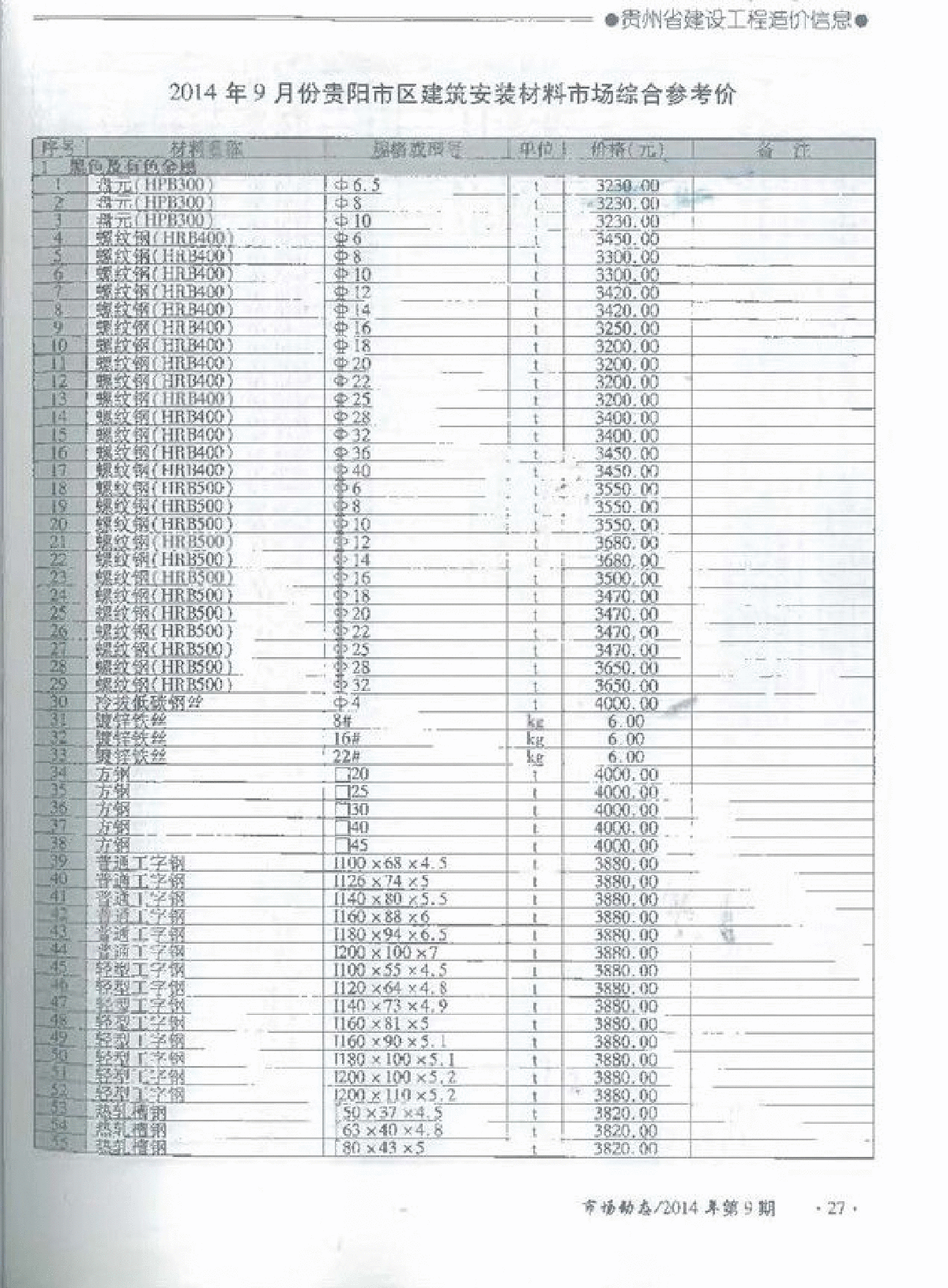【贵州】建筑安装工程材料价格信息(造价信息 102页)（2014年9月）-图二