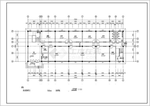 【湖州市】某办公楼建筑设计平面图4张-图二