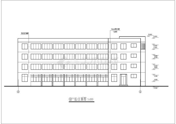 【南京市】某郊区工厂多层办公楼建筑施工设计图14张-图二