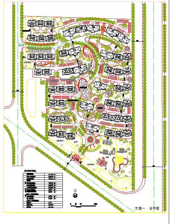 多层住宅楼规划设计总平面设计图-图一