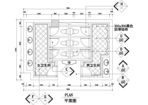 某地公共卫生间建筑设计详图