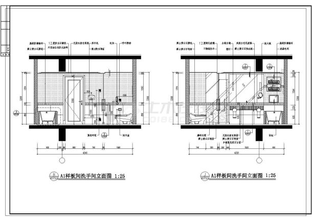 某地大型酒店样板客房室内装修图纸-图一