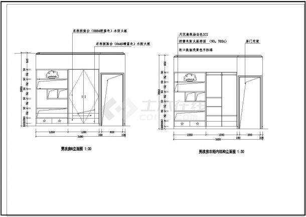 【江苏】某住宅户型室内装修设计平立面纸-图二