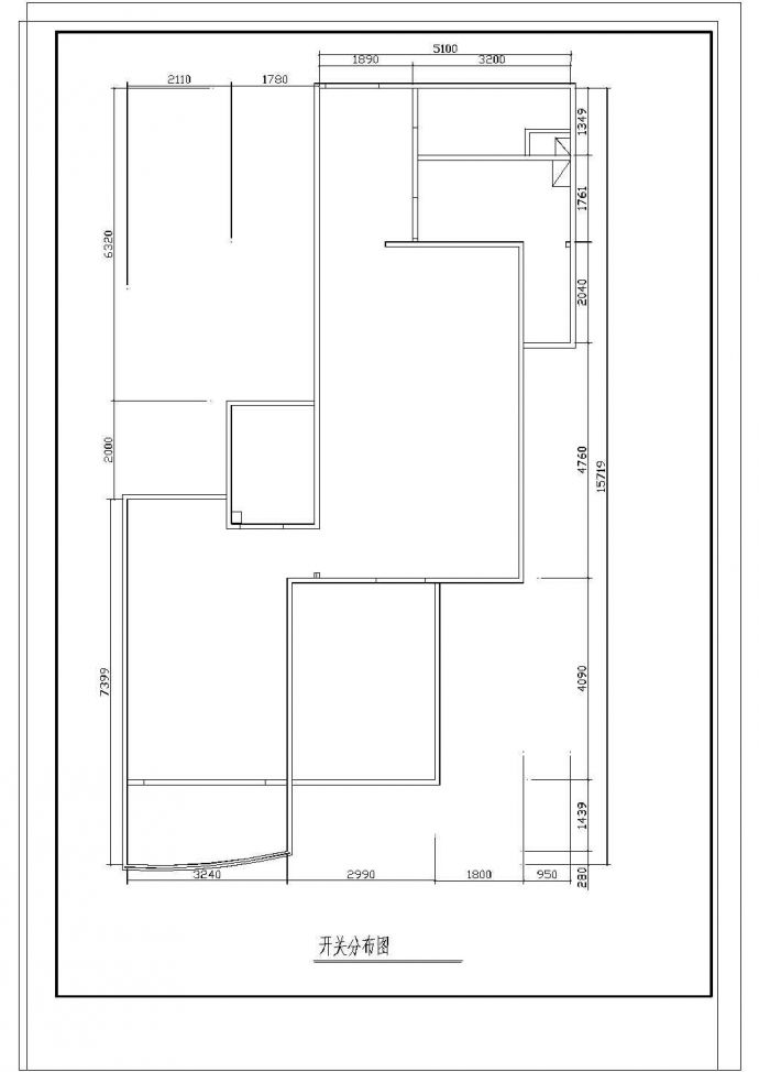 某地两室长户型住宅室内家装设计图_图1