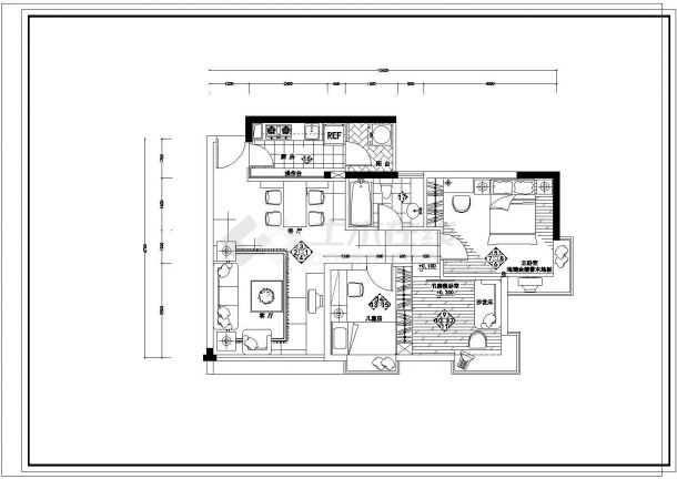 【四川】某两居家庭装修设计施工图-图二