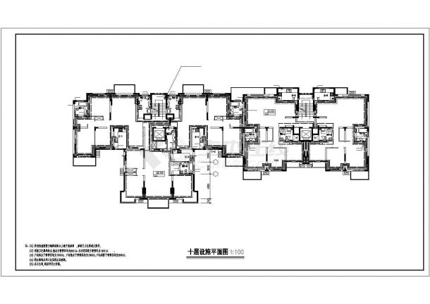 经典多层住宅楼水暖施工CAD详细布置图-图二
