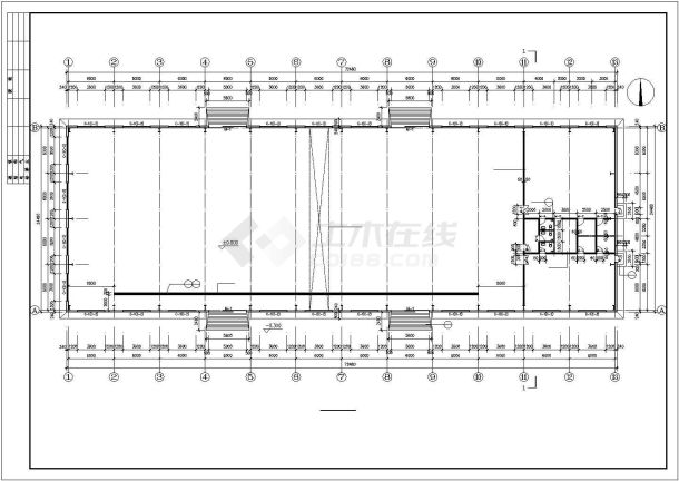 【江苏省】某钢结构厂房建筑施工图纸-图一