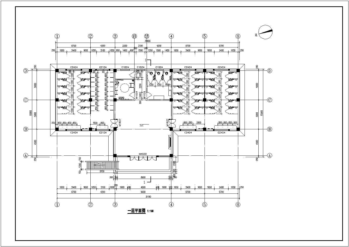 景区5星厕所建施参考详情cad