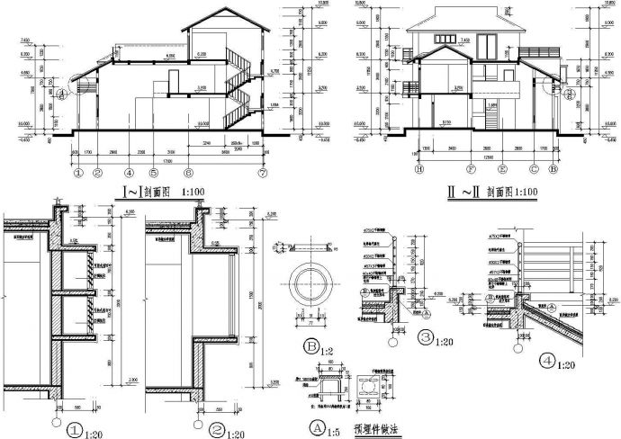 某三层别墅建筑设计图（长17.1米 宽13.1米）_图1