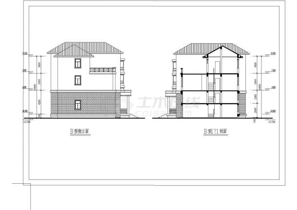 小住宅建筑方案设计图纸（共7张）-图二